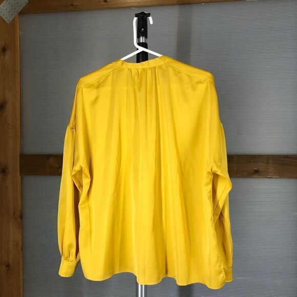 Laundry by SHELLI SEGAL Deep Yellow Flowy Boho Blouse Sz M - Picture 2 of 5